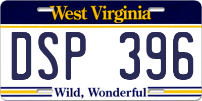 WV license plate DSP396