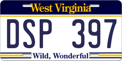WV license plate DSP397