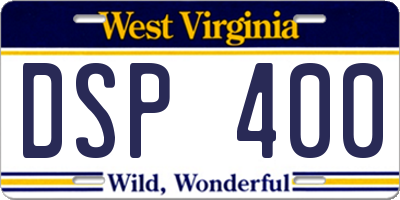WV license plate DSP400