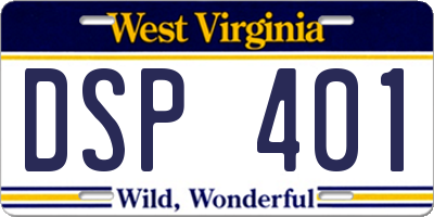 WV license plate DSP401