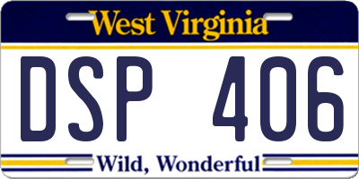 WV license plate DSP406
