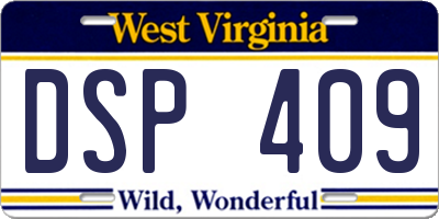 WV license plate DSP409