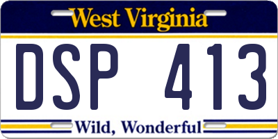 WV license plate DSP413