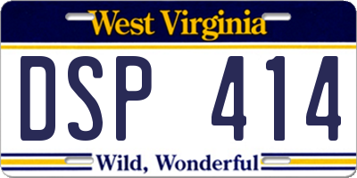 WV license plate DSP414