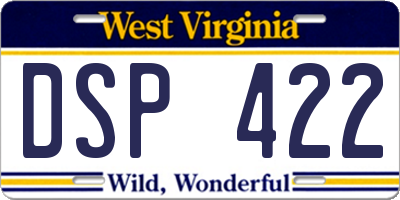 WV license plate DSP422