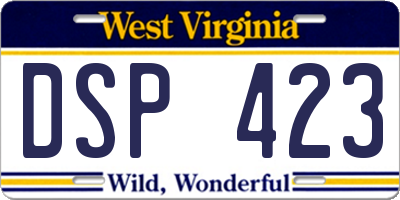WV license plate DSP423