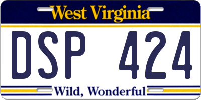 WV license plate DSP424