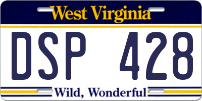 WV license plate DSP428