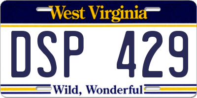 WV license plate DSP429