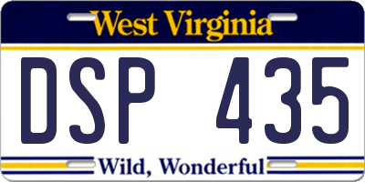 WV license plate DSP435