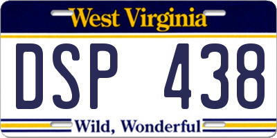 WV license plate DSP438
