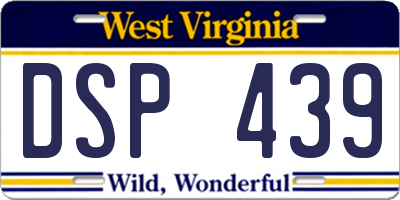 WV license plate DSP439