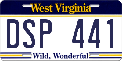 WV license plate DSP441