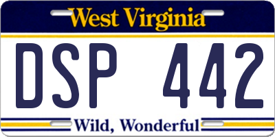 WV license plate DSP442