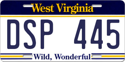 WV license plate DSP445
