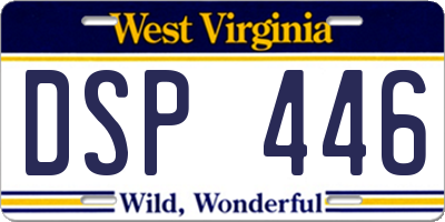 WV license plate DSP446
