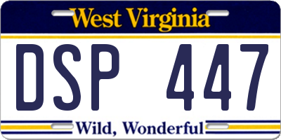 WV license plate DSP447