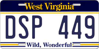 WV license plate DSP449