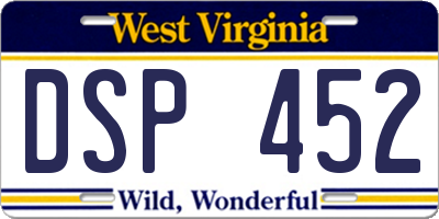 WV license plate DSP452