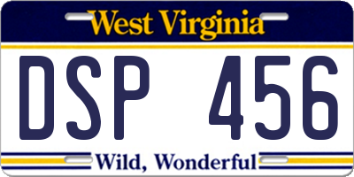 WV license plate DSP456
