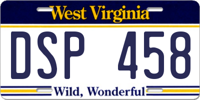 WV license plate DSP458