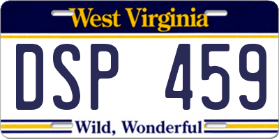 WV license plate DSP459