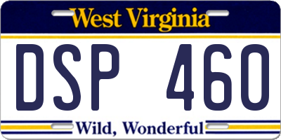 WV license plate DSP460