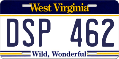 WV license plate DSP462