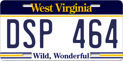 WV license plate DSP464
