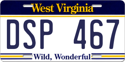 WV license plate DSP467