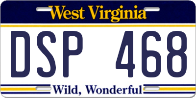 WV license plate DSP468