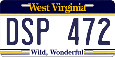 WV license plate DSP472