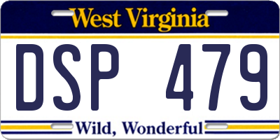 WV license plate DSP479