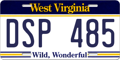 WV license plate DSP485