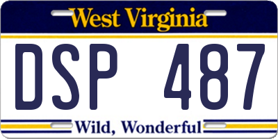WV license plate DSP487