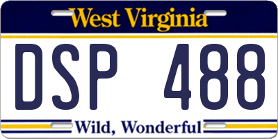 WV license plate DSP488