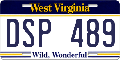 WV license plate DSP489
