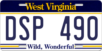 WV license plate DSP490