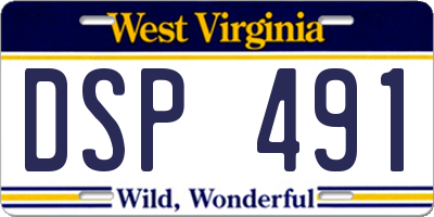 WV license plate DSP491