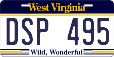 WV license plate DSP495