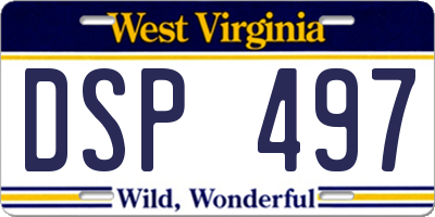 WV license plate DSP497