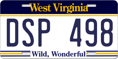 WV license plate DSP498