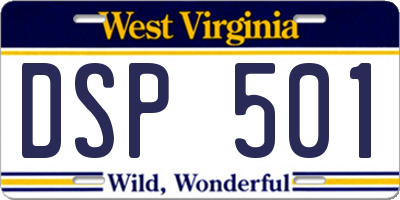 WV license plate DSP501