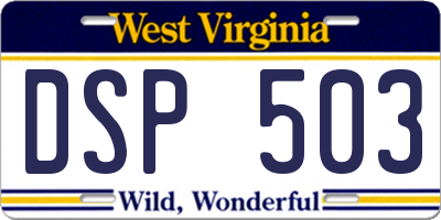 WV license plate DSP503