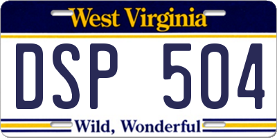 WV license plate DSP504