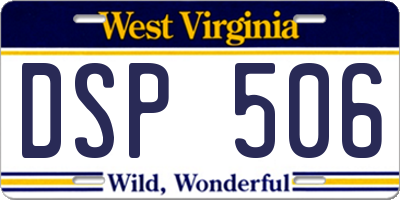 WV license plate DSP506