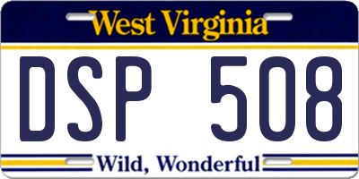 WV license plate DSP508