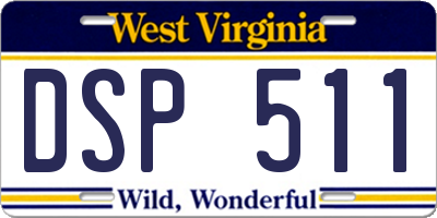 WV license plate DSP511