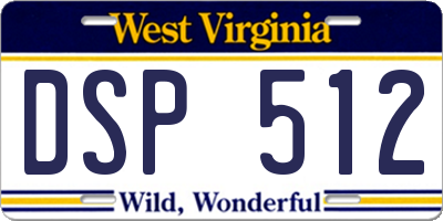 WV license plate DSP512
