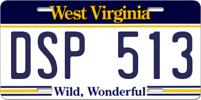 WV license plate DSP513